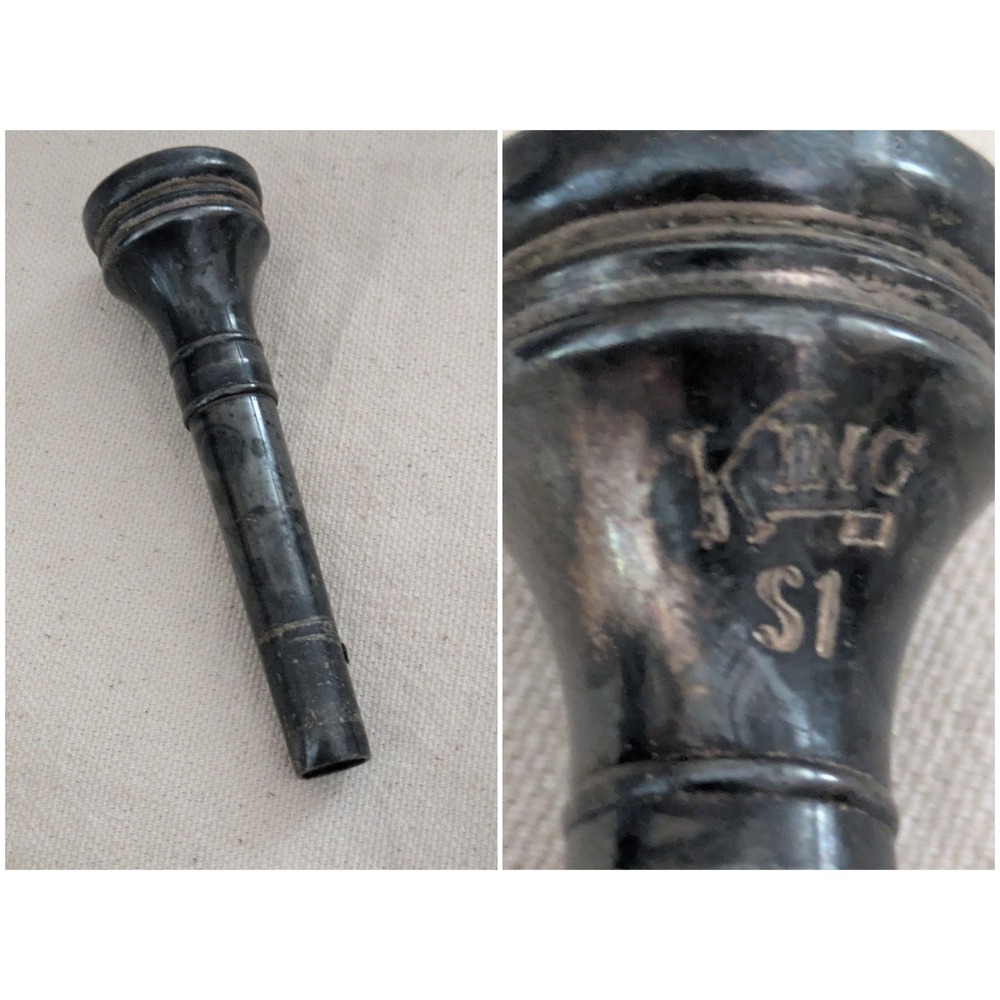 Vintage King S1 Trumpet Mouthpiece Silver Plated H.N. White Era